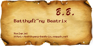 Batthyány Beatrix névjegykártya