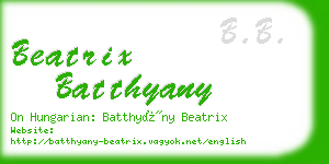 beatrix batthyany business card